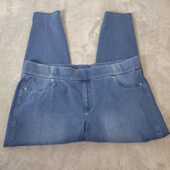 Venezia Womens Jeans 20 Plus Jegging Cropped Pull On Blue Denim Comfy SL41E - Picture 3 of 8